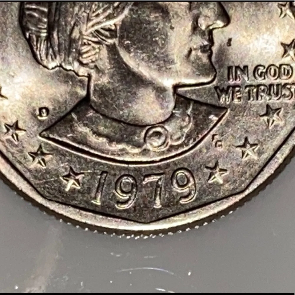 Coin-1979 Susan B. Anthony One Dollar Coin -Circulated-D-United States Liberty. - Picture 2 of 8